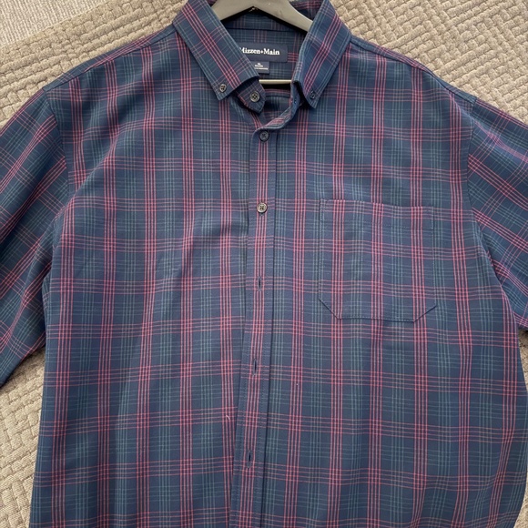 Mizzen+Main Blue Checkered Button-Down Shirt โ Size XL โ NEW! - Picture 3 of 4